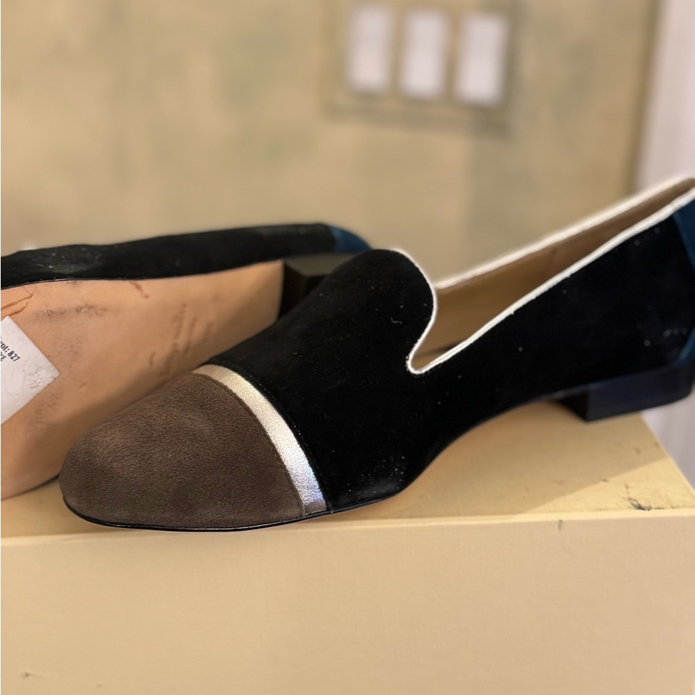 Black and Brown Suede Loafers